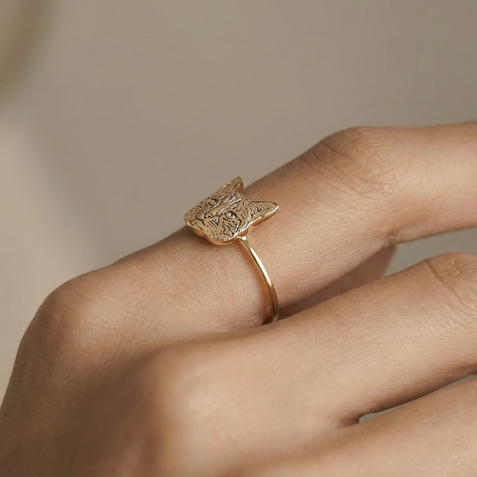 Kedi Figürlü Yüzük