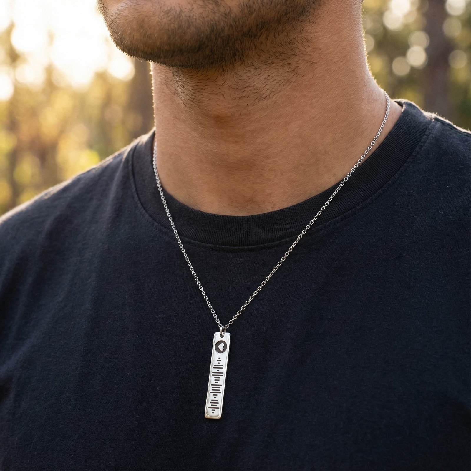 Kalpten Gelen Melodi Kolyesi – 925 Ayar Gümüş Kişiye Özel Müzik Kodu